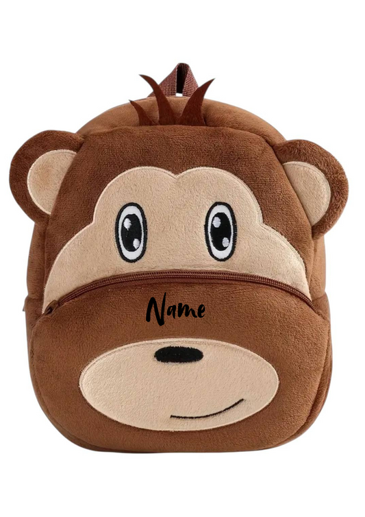 Niedlicher Affen-Rucksack Braun 🐒🎒 | Personalisiert & Kinderfreundlich | 26 x 24 x 10 cm