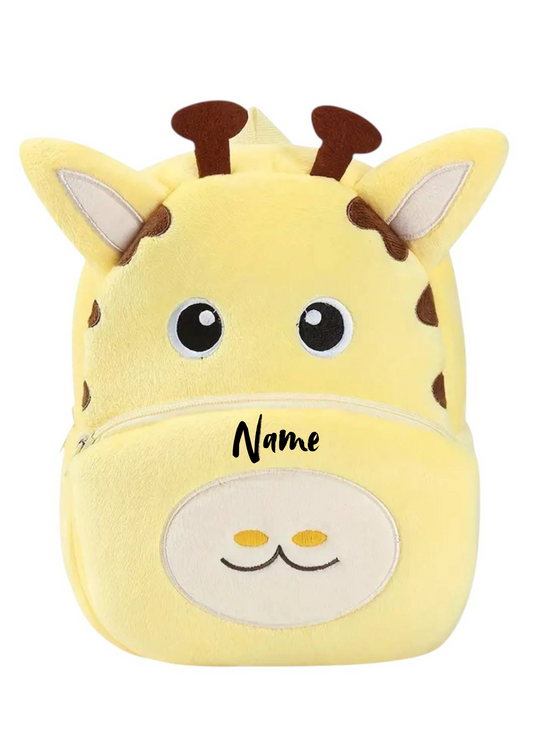 Lustiger Giraffen-Rucksack Gelb 🦒🎒 | Personalisiert für Kinder | 26 x 24 x 10 cm