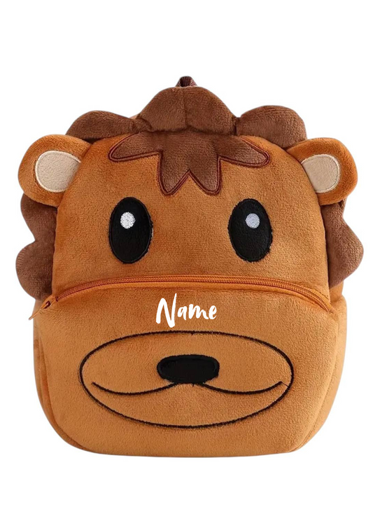 Löwen-Rucksack Braun 🦁🎒 | Personalisiert & Perfekt für Kinder | 26 x 24 x 10 cm