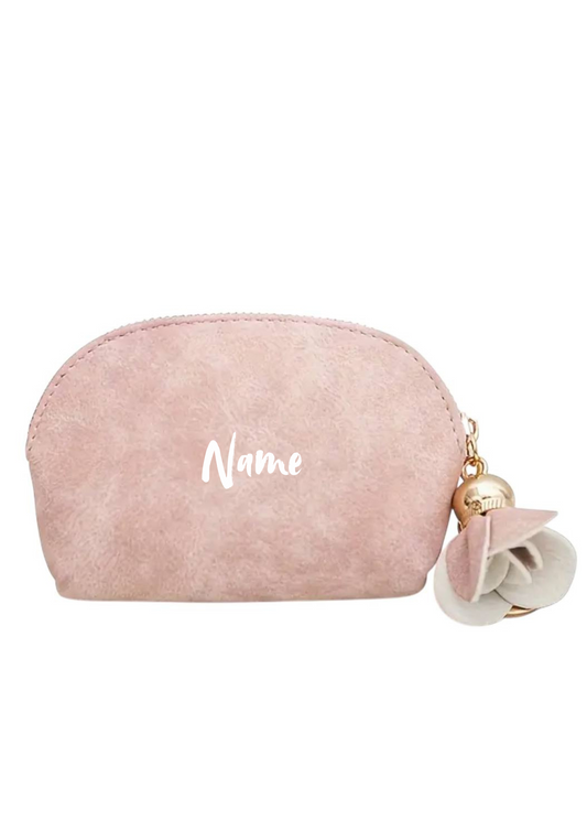 Kompaktes Kunstleder-Münzportemonnaie in Rosa 💗 – personalisierbar & stilvoll