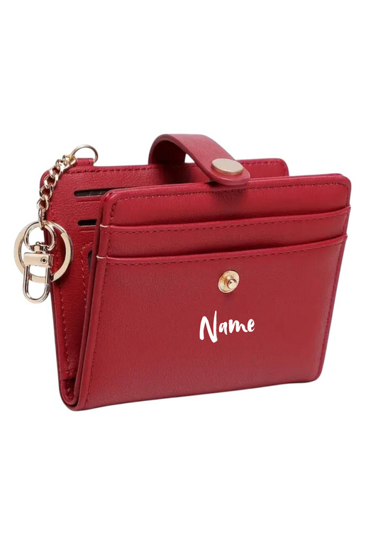 Ultradünne Damengeldbörse Rot – schlank, stylisch & personalisierbar ❤✨