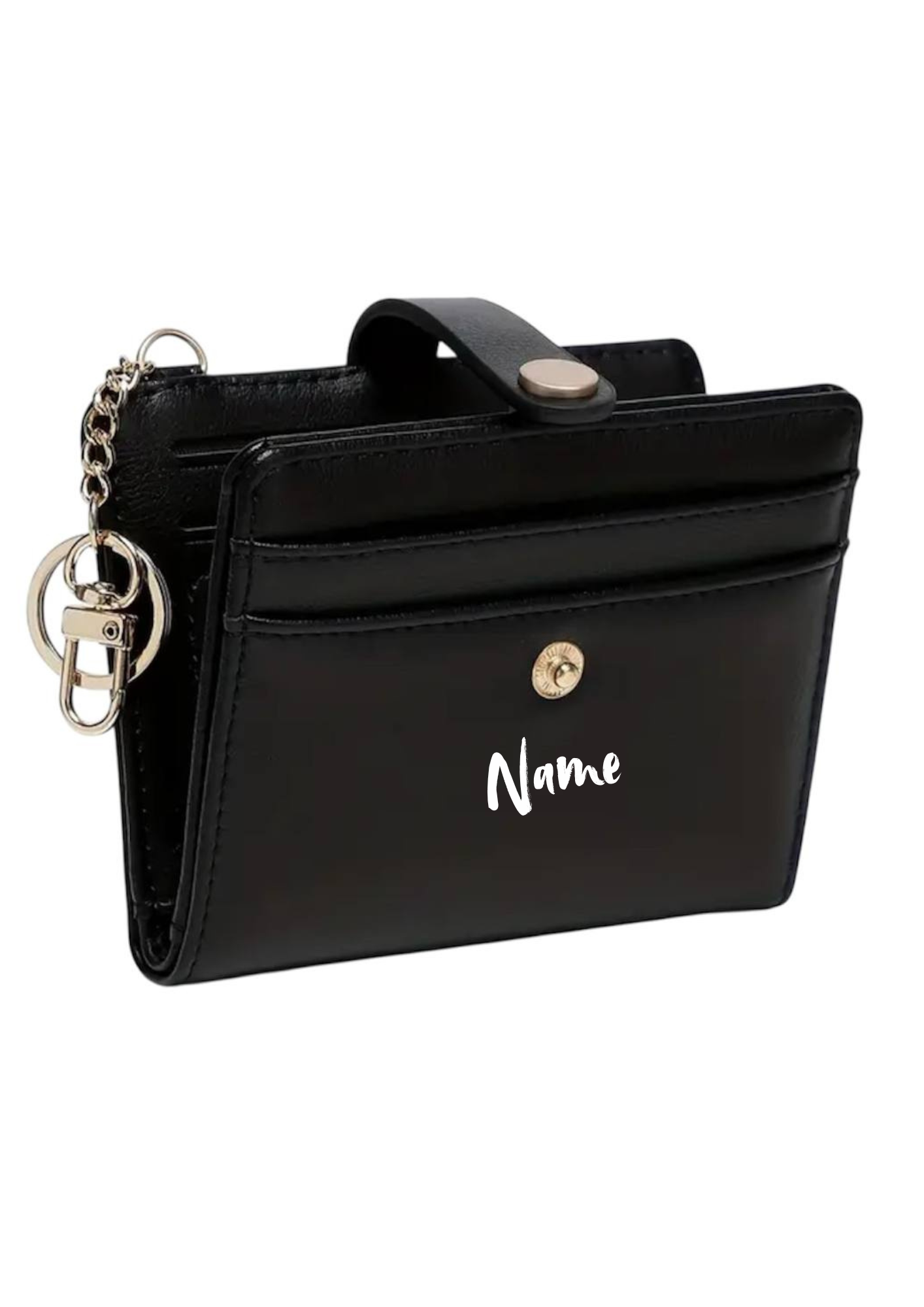 Ultradünne Damengeldbörse Schwarz – elegant & personalisierbar 🖤✨