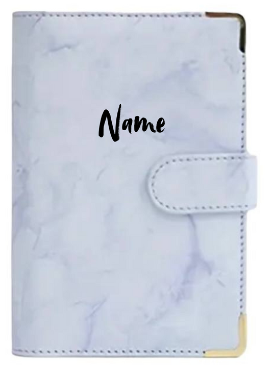 Budgetplaner A6 in Blau Marmoroptik 🌀 – personalisierbarer Finanzplaner