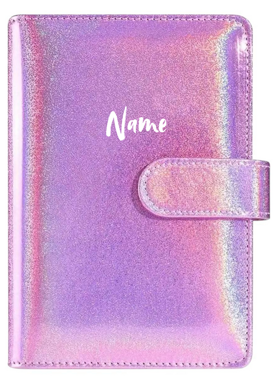 Budgetplaner A6 Rosa Schimmernd mit Magnetverschluss – personalisierbar | Dein stylischer Begleiter für effektives Budgeting