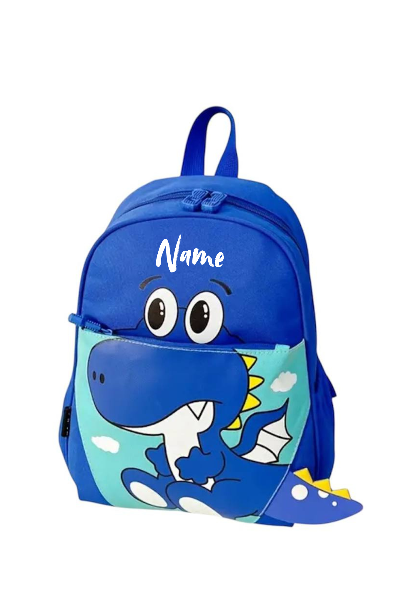 Kindergartenrucksack Dino Blau – personalisierbar mit Namen | Kinder-Rucksack für Kita & Ausflüge