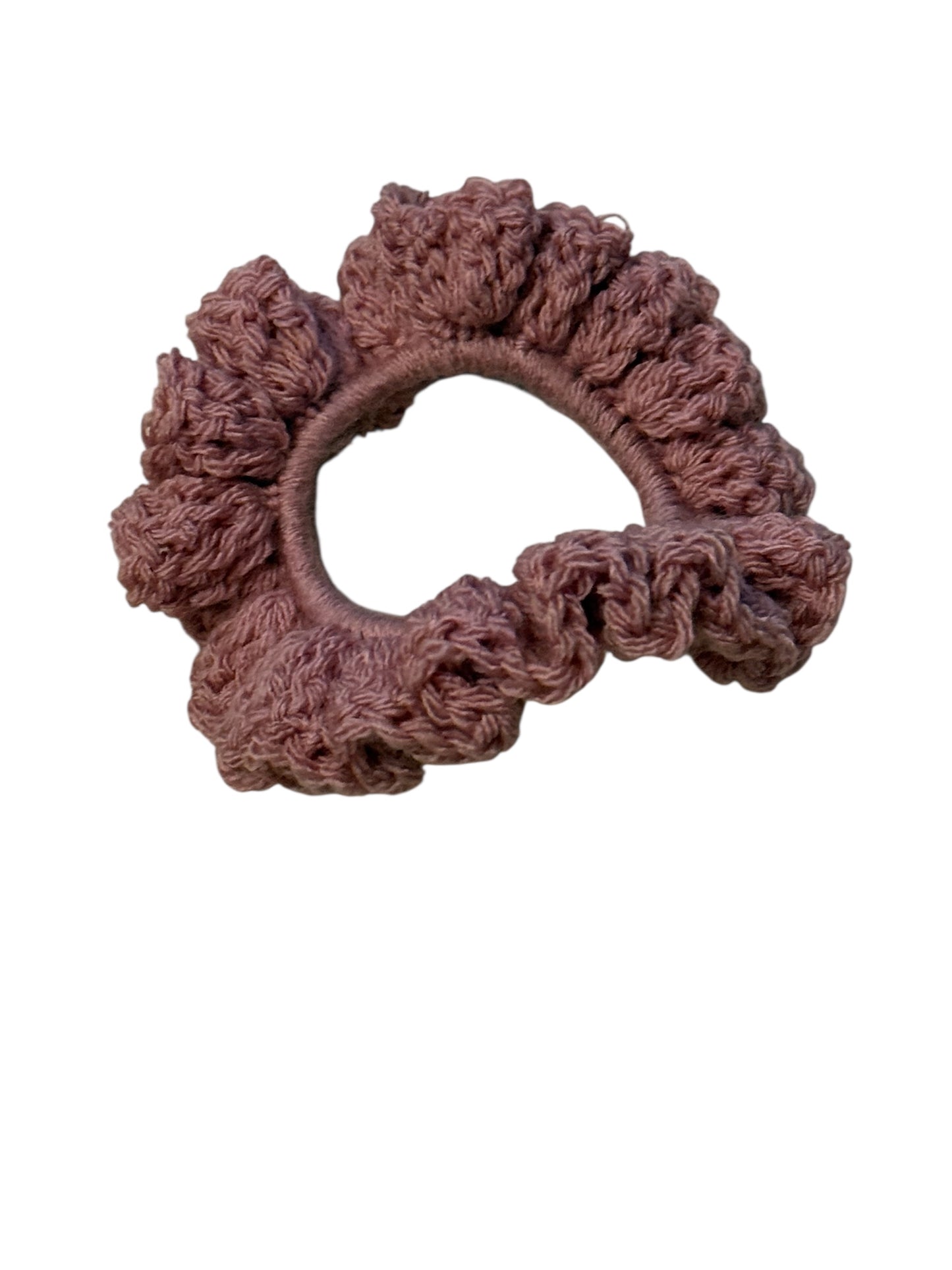 Handgemachter Häkel-Scrunchie Rosa – Haargummi aus Wolle | 10 cm
