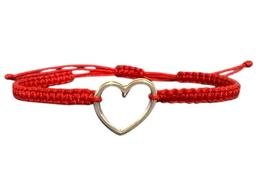 Handgefertigtes Makramee-Armband mit Herz-Anhänger – personalisierbar in Farbe & Größe | Symbol der Liebe (S3)