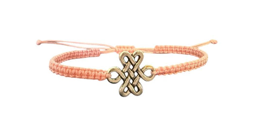 Makramee Armband „Kreuzknoten“ – Rosa & Silber | Handgemachter Schmuck mit symbolischer Verbindung