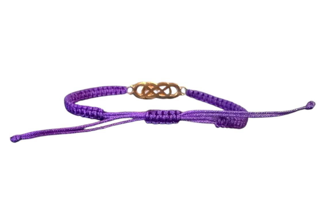 Makramee Armband „Infinity“ – Lila & Roségold | Handgemachtes Symbolarmband für unendliche Verbundenheit