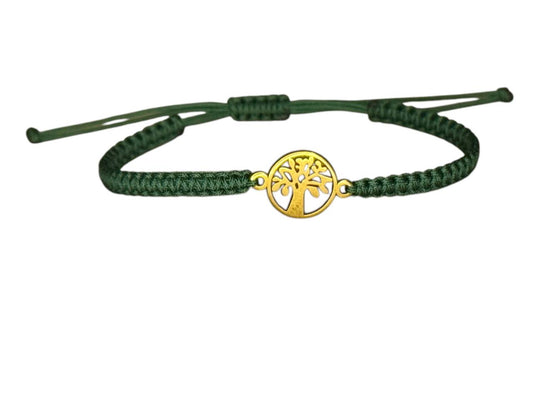 Handgefertigtes Makramee-Armband mit bronzefarbenem Lebensbaum – Individuell anpassbar in Farbe & Größe (B2)