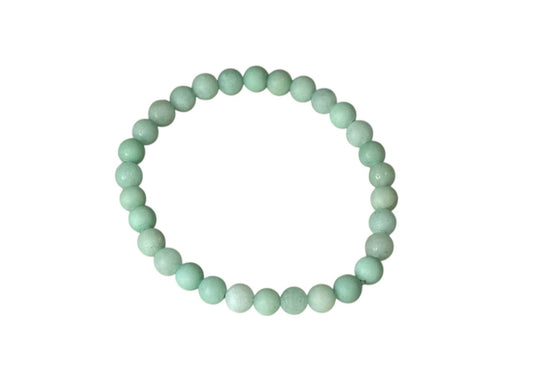 Handgefertigtes grünes Jadeperlenarmband – Personalisiert mit Namen oder ohne – Elastisch & in verschiedenen Größen (XS bis XL) (002)