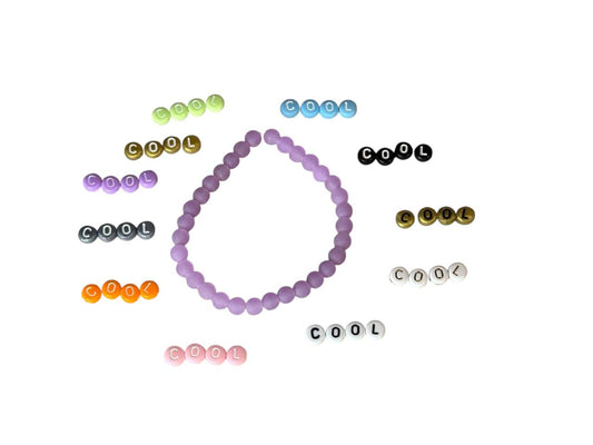 Handgefertigtes Jadeperlenarmband in Lila – Personalisiert mit Namen oder ohne – Elastisch & in verschiedenen Größen (XS bis XL) (008)