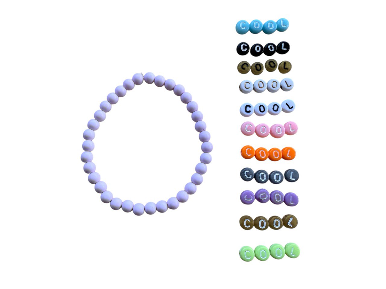 Rosa Acrylperlen Armband – Handgemacht & Personalisierbar – Elastisch in 5 Größen (022)
