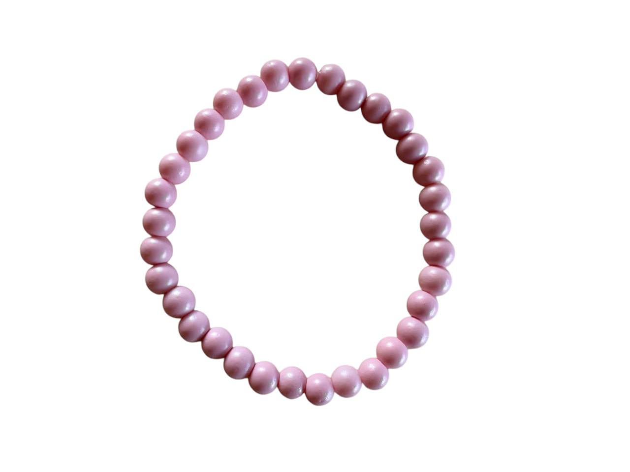 Rosa Acrylperlen Armband – Handgemacht & Personalisierbar – Elastisch in 5 Größen (029)