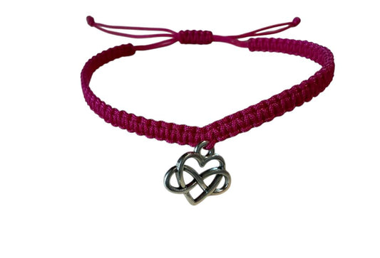 Makramee Armband mit Herz & Infinity-Symbol 💖 – Handgefertigt & verstellbar