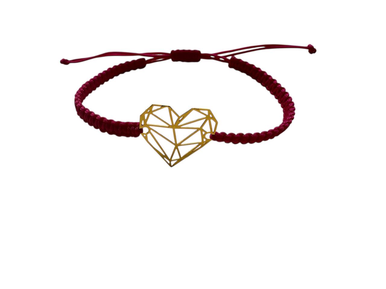 Makramee Armband Herz Gold – Handgemacht – Wunschfarbe & Größe – Symbol der Liebe – Geschenkidee – LiSoEl (G28)
