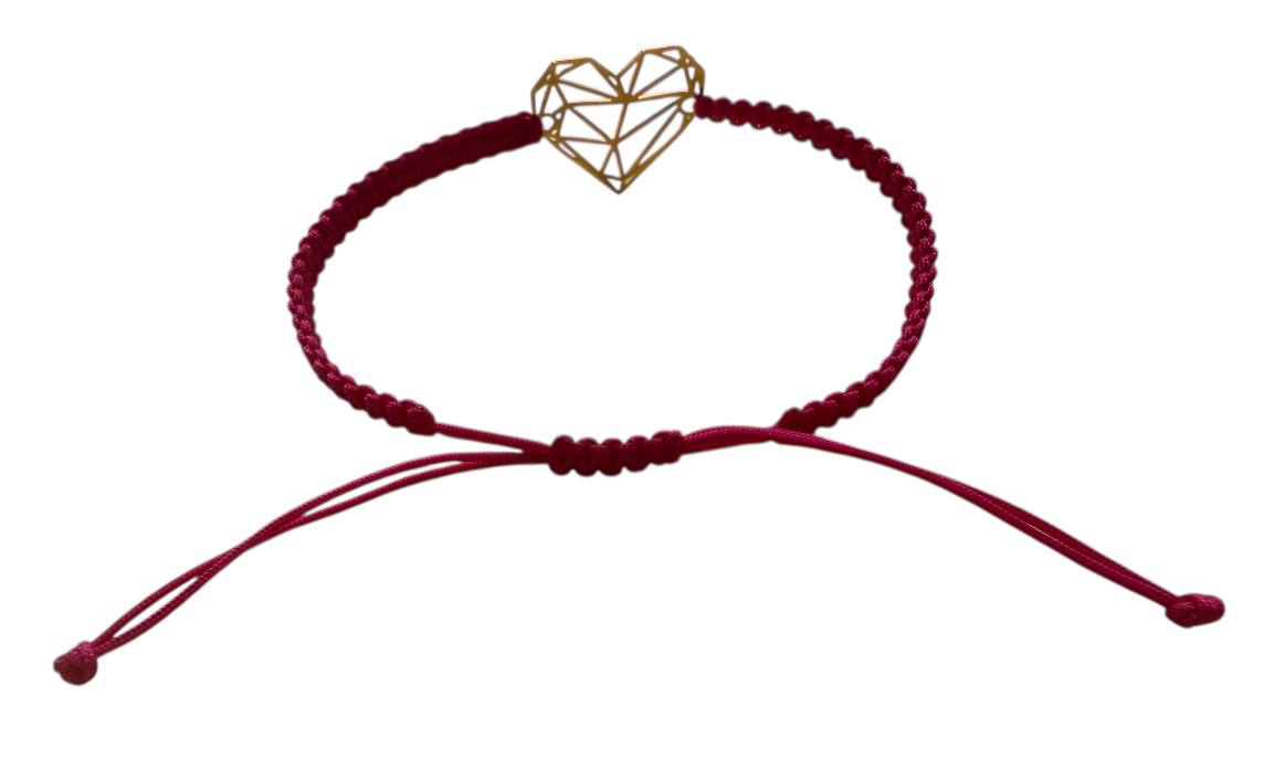 Makramee Armband Herz Gold – Handgemacht – Wunschfarbe & Größe – Symbol der Liebe – Geschenkidee – LiSoEl (G28)