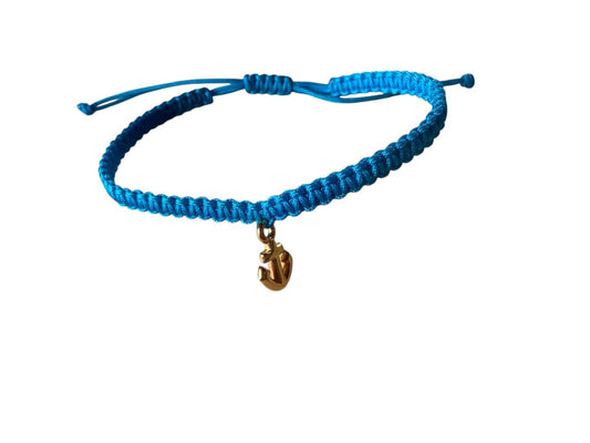 Handgefertigtes Makramee Armband mit goldenem Anker-Anhänger – 38 Farben, 5 Größen (XS–XL) | Verstellbar (G31)