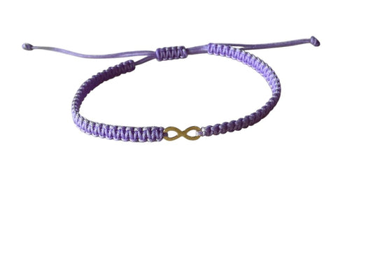 Handgefertigtes Makramee Armband mit goldenem Infinity-Anhänger – 38 Farben & 5 Größen (XS–XL) | Symbol für Verbundenheit (G37)
