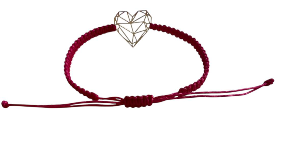 Makramee Armband mit Silber Herz 💖 | Handgemacht | Verstellbar 16–20cm
