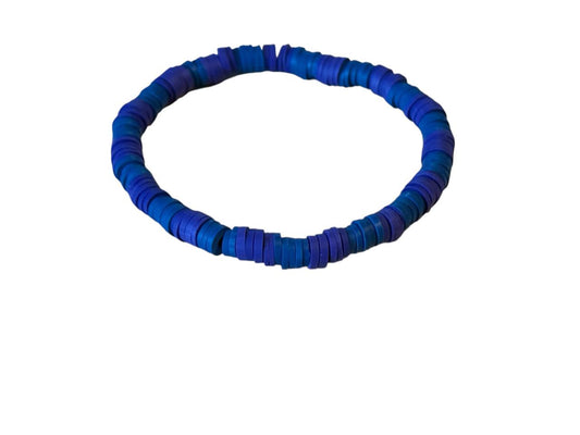 Handgemachtes Perlenarmband – Lila & Blau – Elastisch & in Wunschgröße