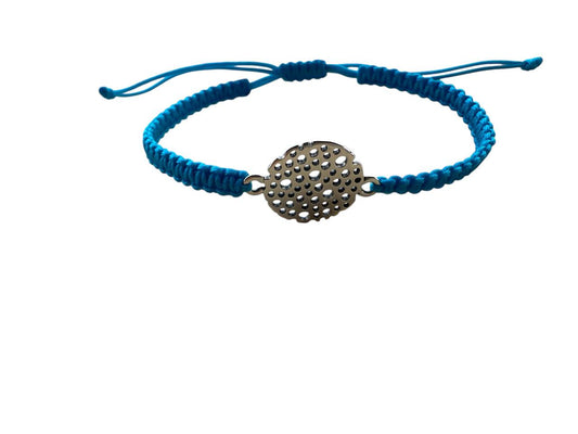 Makramee Armband mit Komet-Anhänger ✨ Blaues Band & silbernes Highlight – handgefertigt & verstellbar