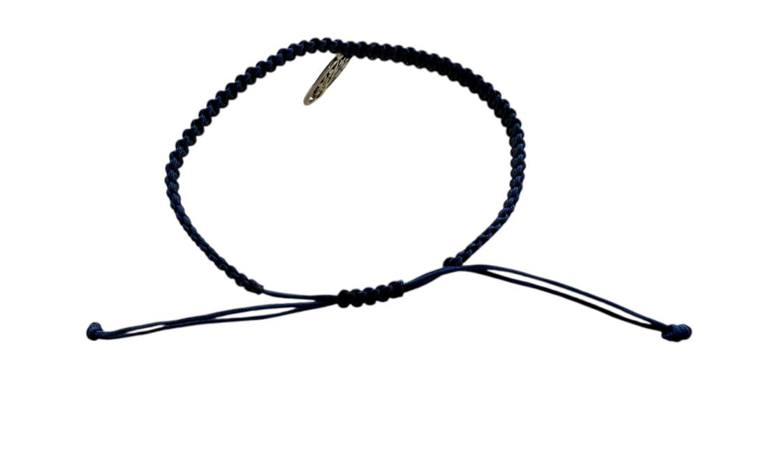 Makramee Armband mit Lebensbaum 🌳 | Dunkelblau & Silber | Handgefertigt & verstellbar