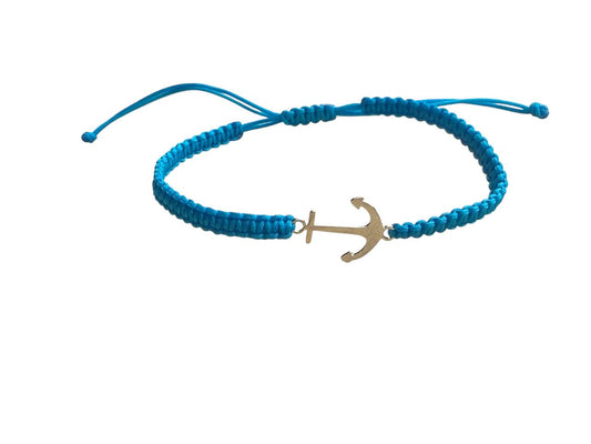 Makramee Armband mit Anker-Anhänger ⚓ | Handgemacht & Verstellbar | In 38 Farben & 5 Größen