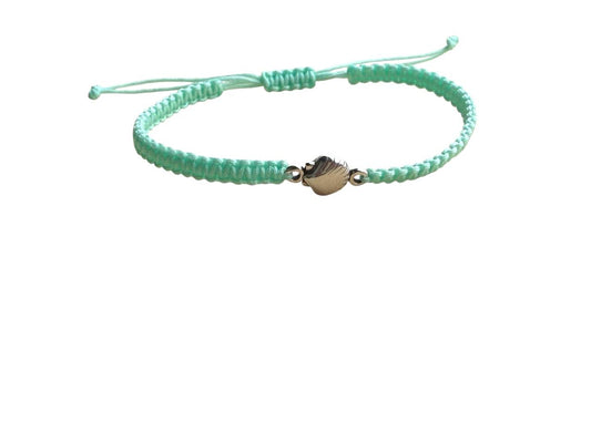 Makramee Armband mit Silber-Muschel 🐚 | Handgemacht | Wählbare Farben & Größen