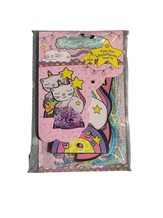 🦄🐱 DIY Bastelset „Caticorns“ – Regenbogen Pom-Pom Figuren | Neu & buntes Bastelvergnügen