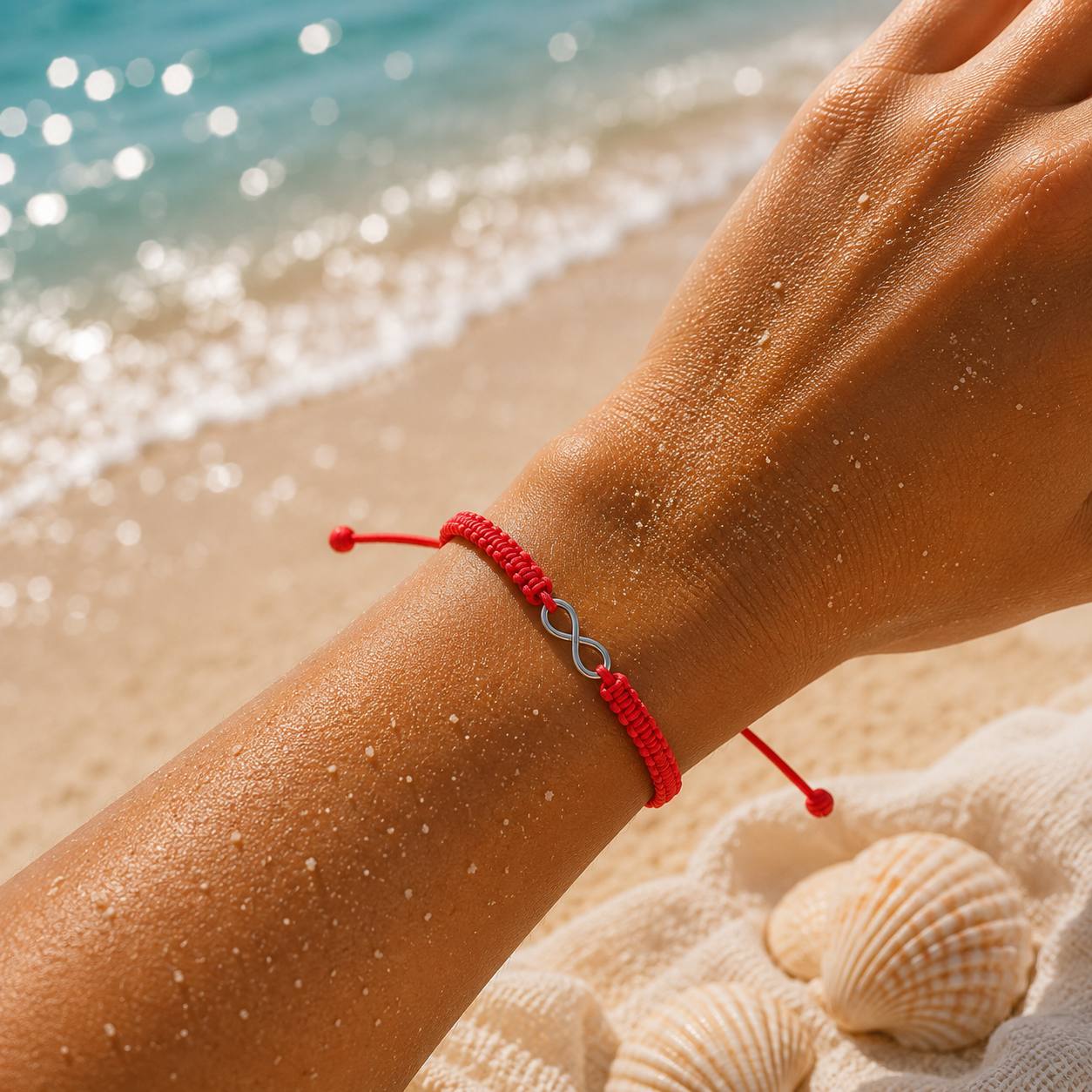 Makramee Armband Unendlichkeit Silber – Verstellbares Edelstahl Armband | Infinity Symbol | 38 Bandfarben & 5 Größen