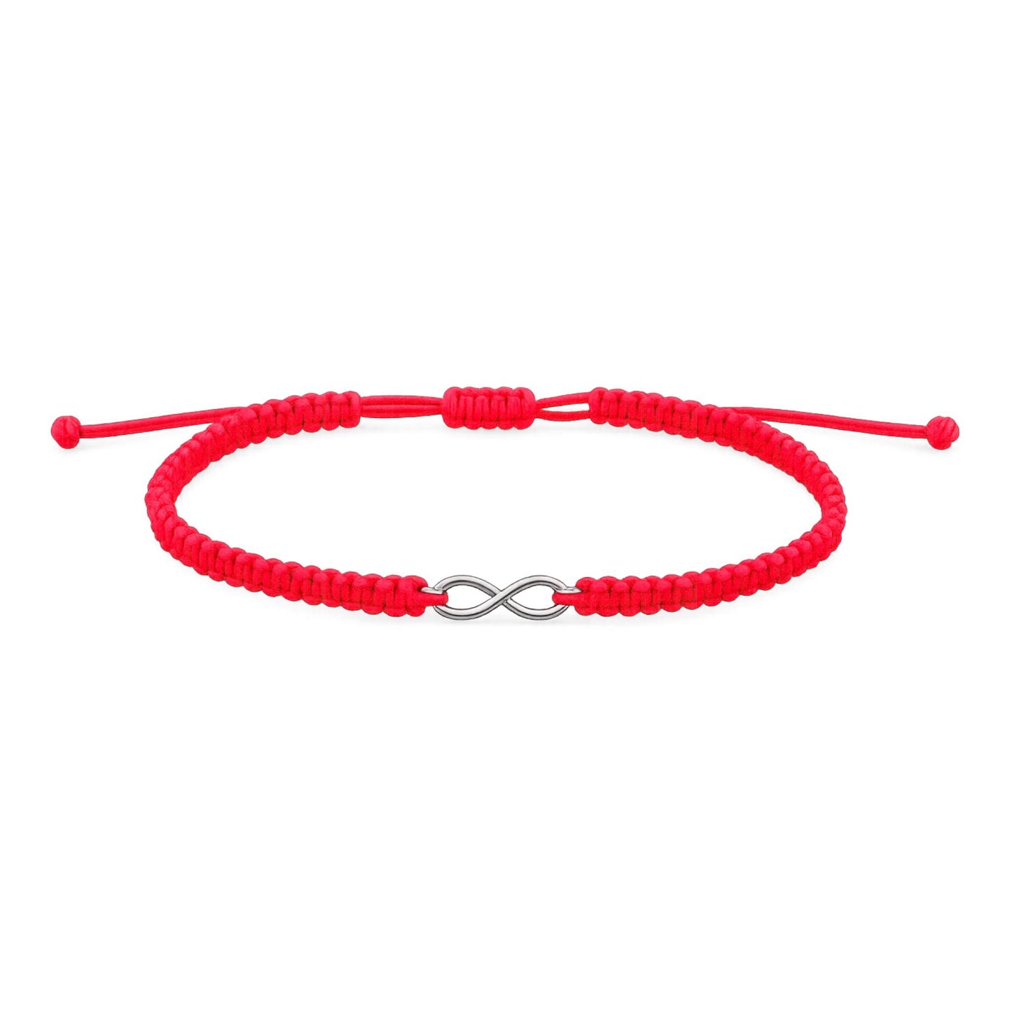 Makramee Armband Unendlichkeit Silber – Verstellbares Edelstahl Armband | Infinity Symbol | 38 Bandfarben & 5 Größen