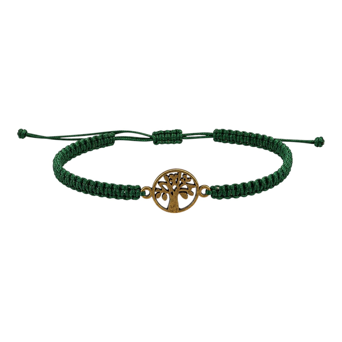 Makramee Armband Lebensbaum Bronze – Verstellbares Edelstahl Armband | Baum des Lebens | 38 Bandfarben & 5 Größen