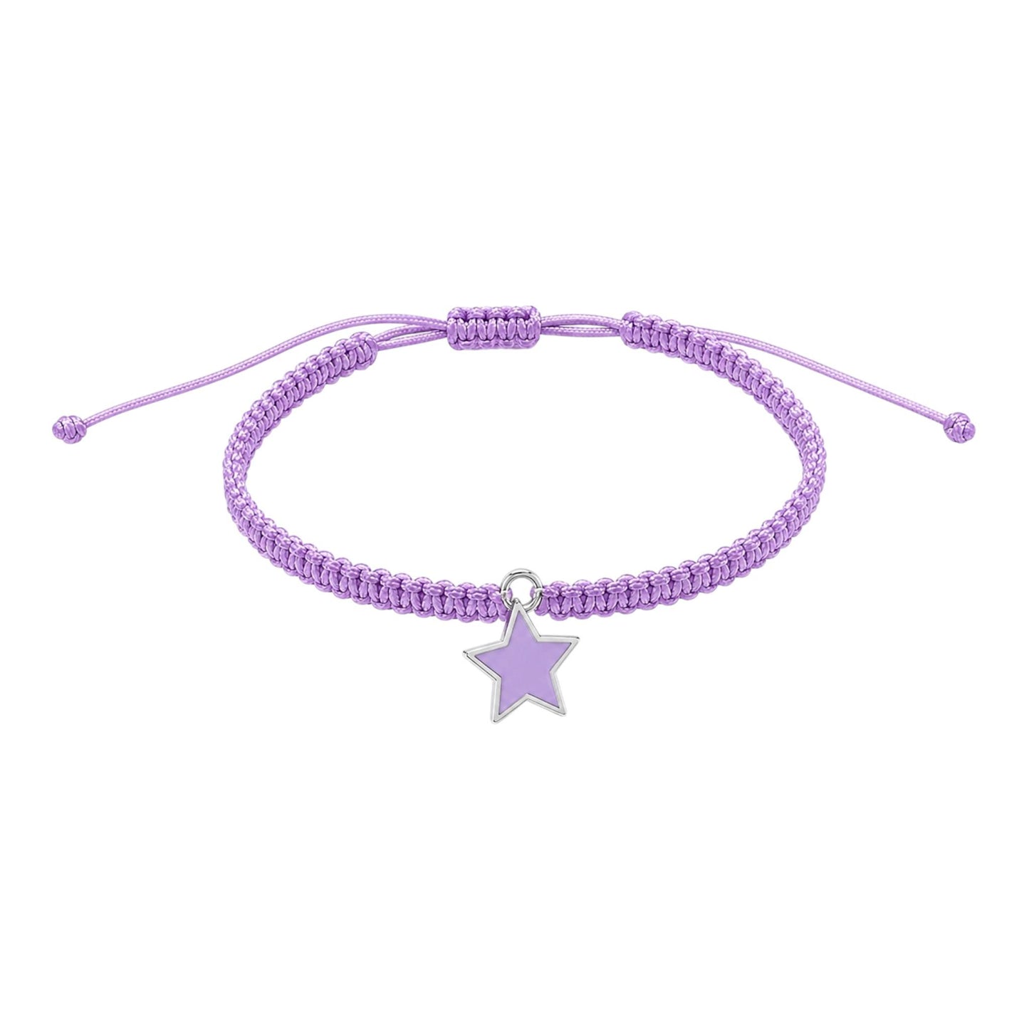 Makramee Armband Stern Silber – Handgefertigtes Wunscharmband aus Edelstahl | Verstellbares Freundschaftsarmband | 38 Bandfarben