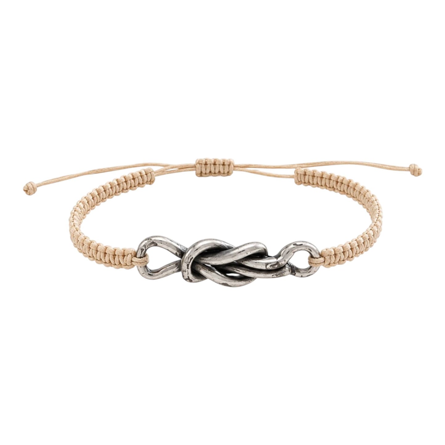 Makramee Armband Unendlichkeitsknoten Silber – Handgefertigtes Edelstahl Wunscharmband | Verstellbares Freundschaftsarmband | 38 Bandfarben
