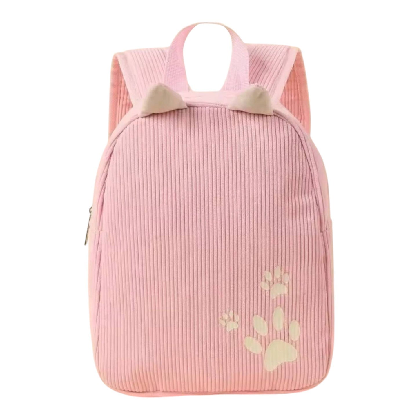 Personalisierter Cord Kinderrucksack Katze Rosa – Kindergartenrucksack mit Namen | Cordrucksack für Mädchen | Geschenk zur Einschulung